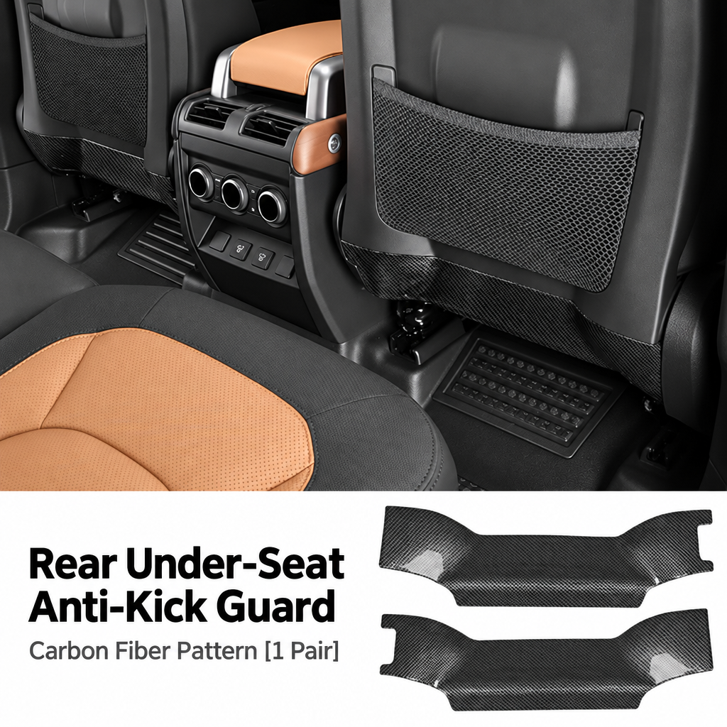 Compatible with 2020-2026 Defender 90/110/130 Seat Back Anti-Kick Protective Panels, Carbon Fiber Pattern