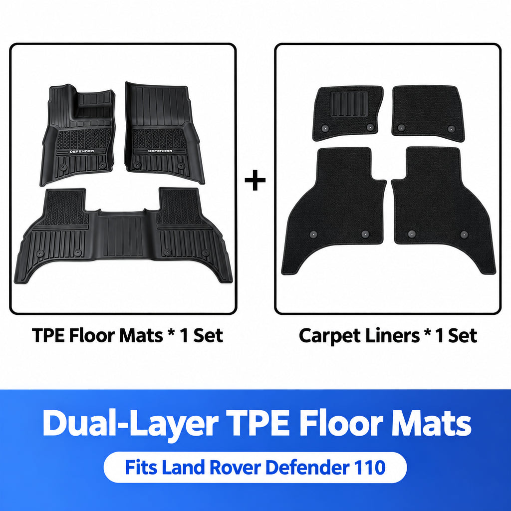 Compatible with 2020-2026 Defender 90/110/130 All-Weather TPE Floor Mats