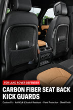 Compatible with 2020-2026 Defender 90/110/130 Seat Back Anti-Kick Protective Panels, Carbon Fiber Pattern