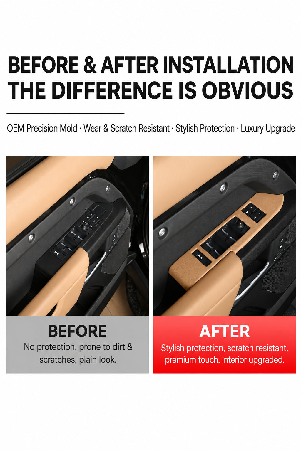 Compatible with 2020-2026 Defender 90/110/130 Leather Window Switch Frame Trim