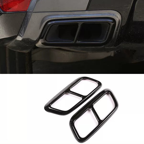 Compatible with 2018-2022 Range Rover Sport Exhaust Tip Frames, Bright Silver and Bright Black