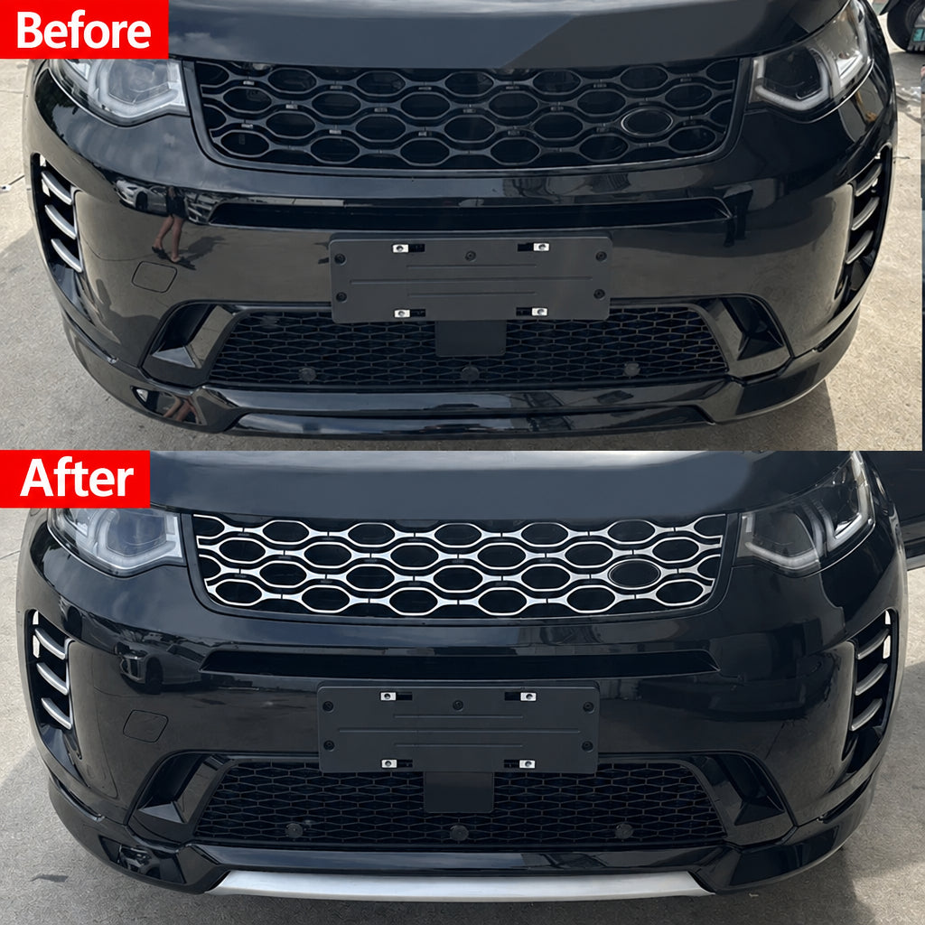 Compatible with 2020-2025 Discovery Sport Front and Rear Air Intake Grille Guards, Bright Black
