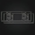 Additional product photo of Universal Double-Layer Aluminum Alloy License Plate Frames, Black, Silver & Carbon Fiber, 1 Pair