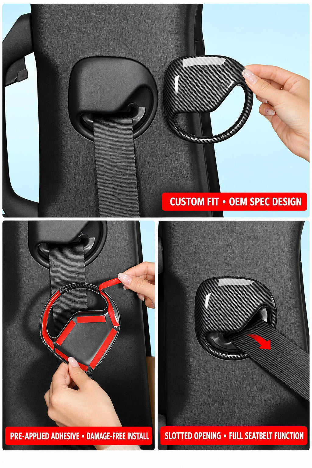 Compatible with 2020-2026 Defender 90/110/130 B-Pillar Seat Belt Decorative Cover Trim