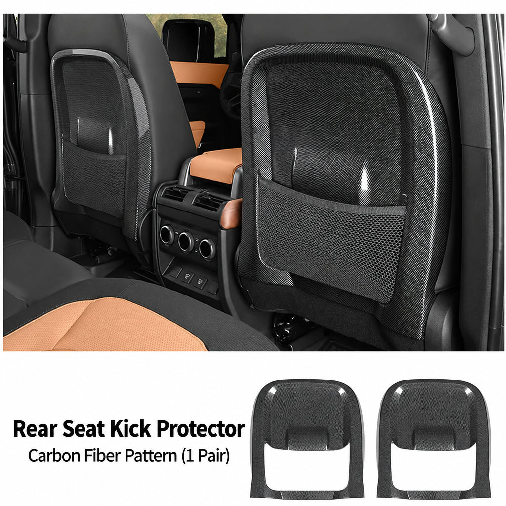 Compatible with 2020-2026 Defender 90/110/130 Seat Back Anti-Kick Protective Panels, Carbon Fiber Pattern