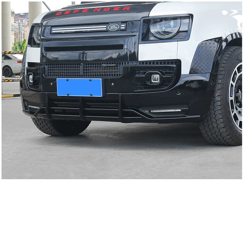 Additional product photo of Defender 90/110/130 LED Front Bumper Lip Spoiler - Gloss Black (2020–2026)