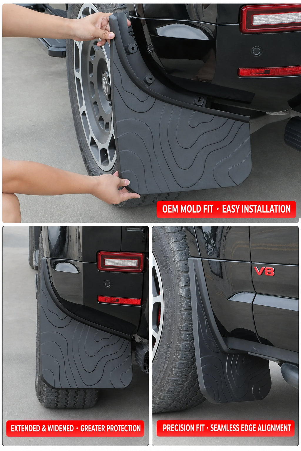 Compatible with 2020-2026 Defender 90/110/130 Front and Rear Mud Flaps Splash Guards