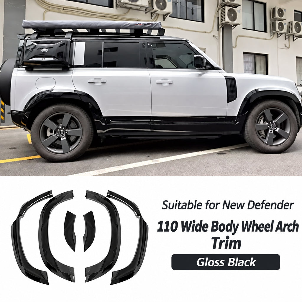 Compatible with 2020-2026 Defender 110/90 Wide-Body Fender Flares, Matte Black and Bright Black
