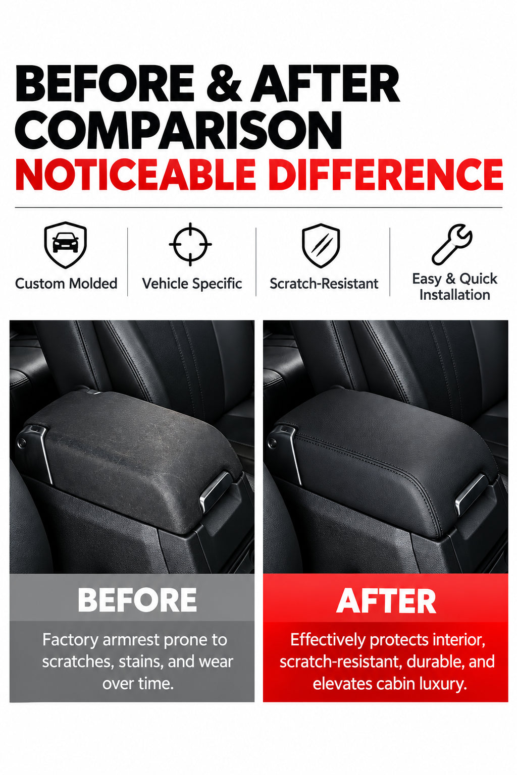 Compatible with 2004-2016 Discovery 3 Center Console Armrest Cover