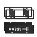 Additional product photo of Universal Double-Layer Aluminum Alloy License Plate Frames, Black, Silver & Carbon Fiber, 1 Pair