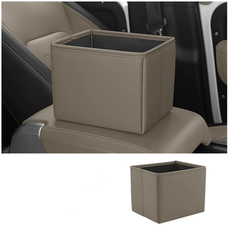Leather Car Trash Can and Storage Box, Compatible with Defender, Range Rover Sport and Range Rover