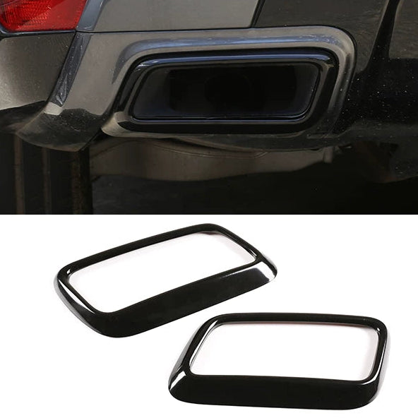 Compatible with 2018-2022 Range Rover Sport Exhaust Tip Frames, Bright Silver and Bright Black