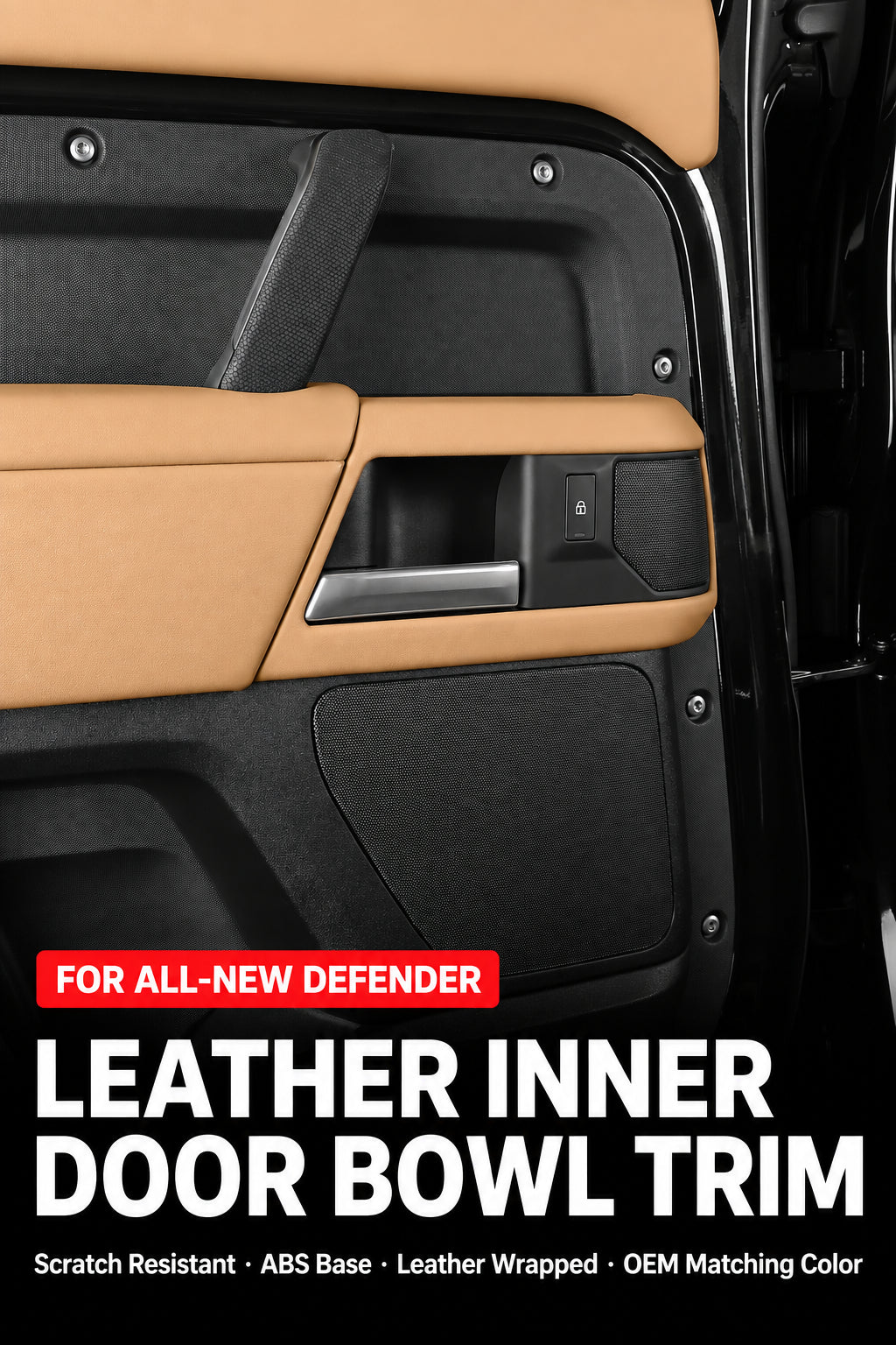 Compatible with 2020-2026 Defender 90/110/130 Interior Door Handle Bowl Frame Trim