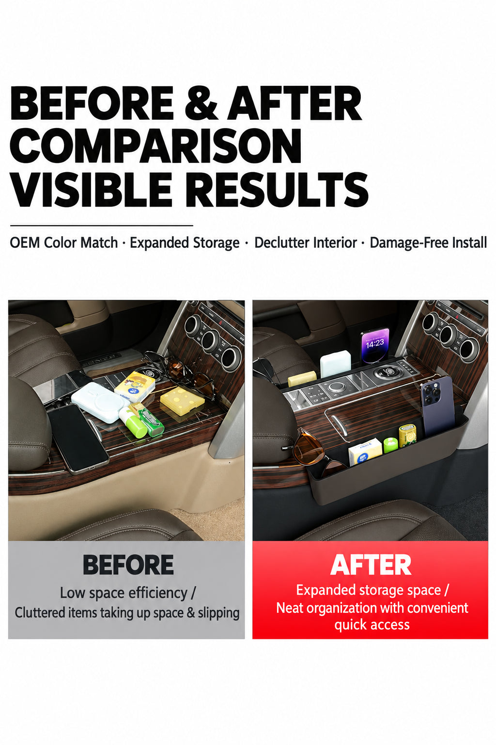 2013-2026 Range Rover Center Console Side Storage Box Organizer