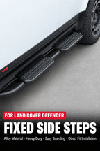 Compatible with 2020-2026 Defender 90/110/130 Heavy-Duty Fixed Side Steps Running Boards