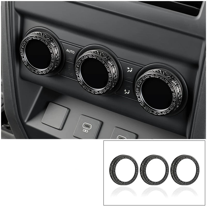 Additional product photo of Defender 90/110/130 Console AC & Volume Dial Knob Accent Rings (2020–2026)