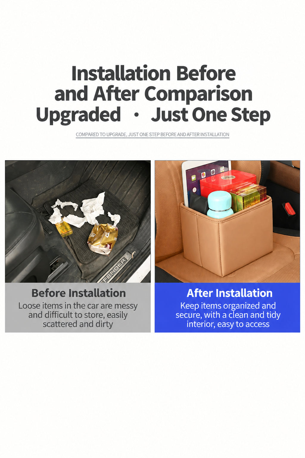 Leather Car Trash Can and Storage Box, Compatible with Defender, Range Rover Sport and Range Rover