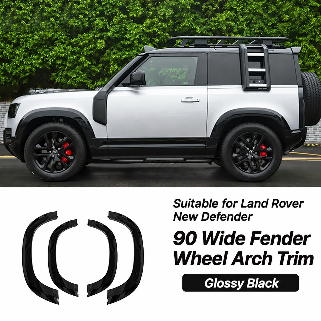 Compatible with 2020-2026 Defender 110/90 Wide-Body Fender Flares, Matte Black and Bright Black