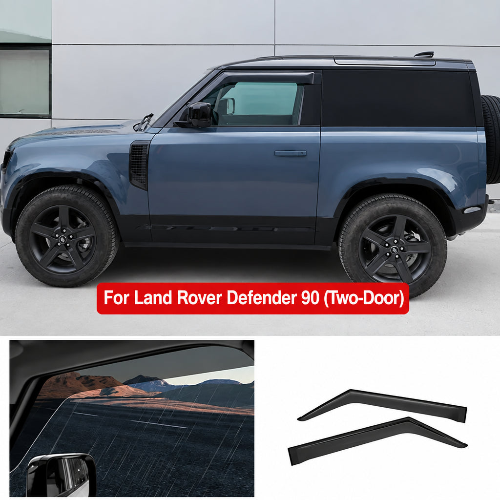 Compatible with 2020-2026 Defender 110/90/130 Window Rain Shields, Bright Black
