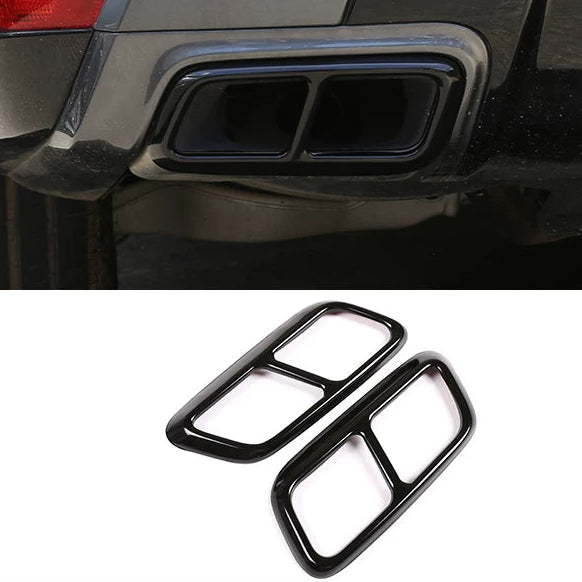 Compatible with 2018-2022 Range Rover Sport Exhaust Tip Frames, Bright Silver and Bright Black