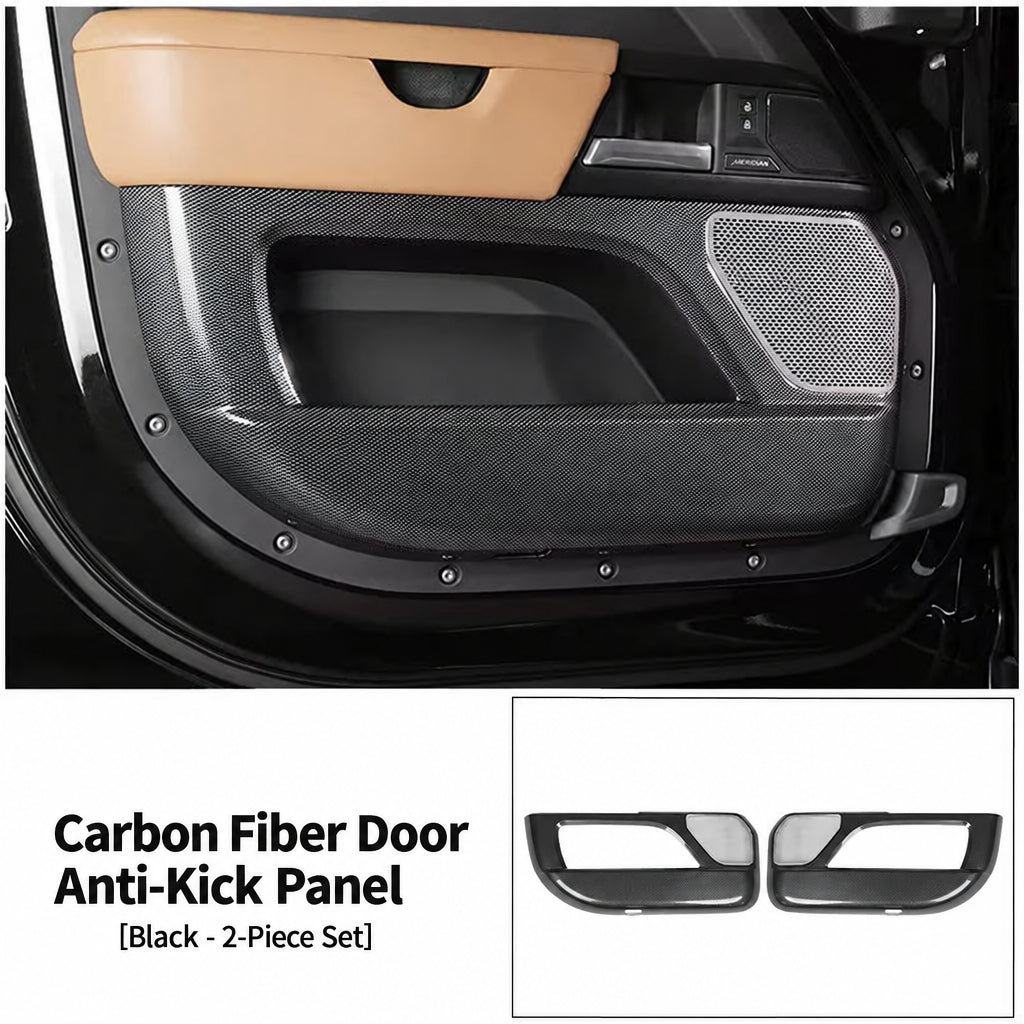 Compatible with 2020-2026 Defender 90/110/130 Full-Surround Door Anti-Kick Panels with Speaker Grille, Carbon Fiber Pattern
