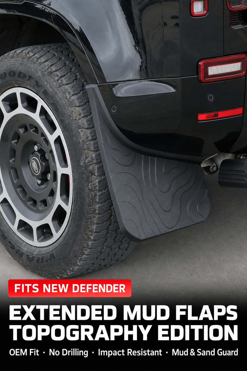 Compatible with 2020-2026 Defender 90/110/130 Front and Rear Mud Flaps Splash Guards