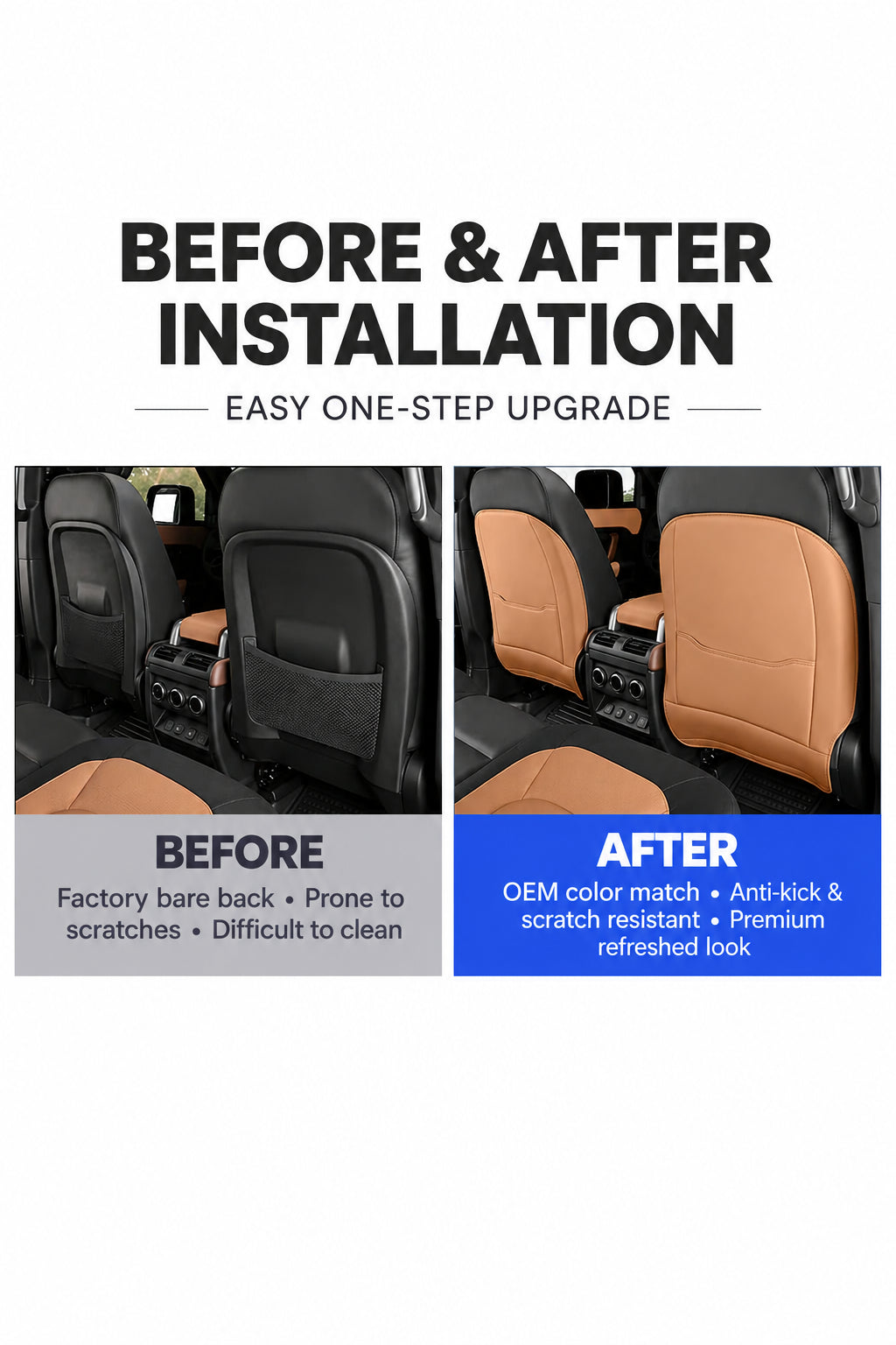 Compatible with 2020-2026 Defender 90/110/130 Seat Back Kick Pads