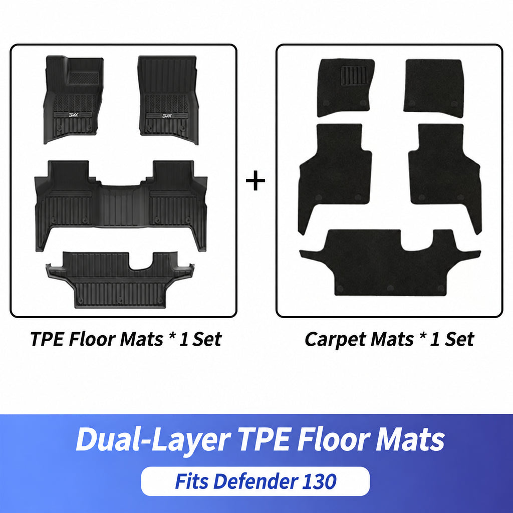 Compatible with 2020-2026 Defender 90/110/130 All-Weather TPE Floor Mats
