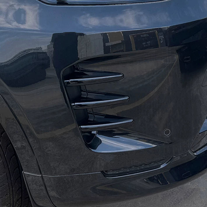 Compatible with 2024-2026 Discovery Sport Front Bumper Fang Trim Strips, Bright Black
