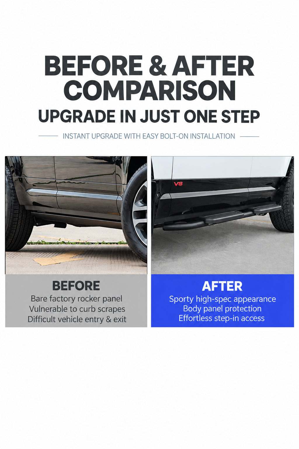 Before and after installation comparison