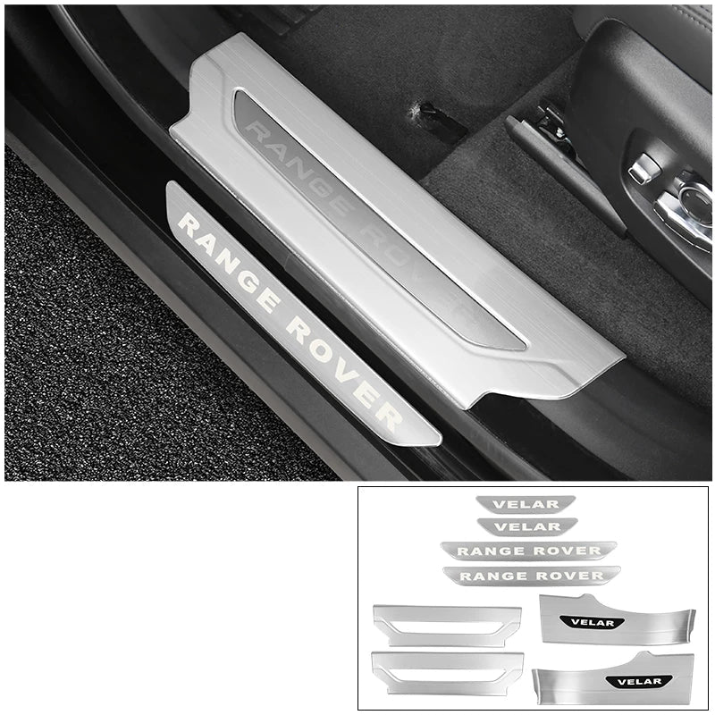 Additional product photo of 17-26 Range Rover Velar Stainless Steel Door Sill Protector Threshold Trim