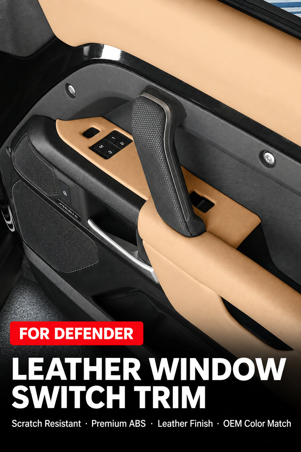 Compatible with 2020-2026 Defender 90/110/130 Leather Window Switch Frame Trim