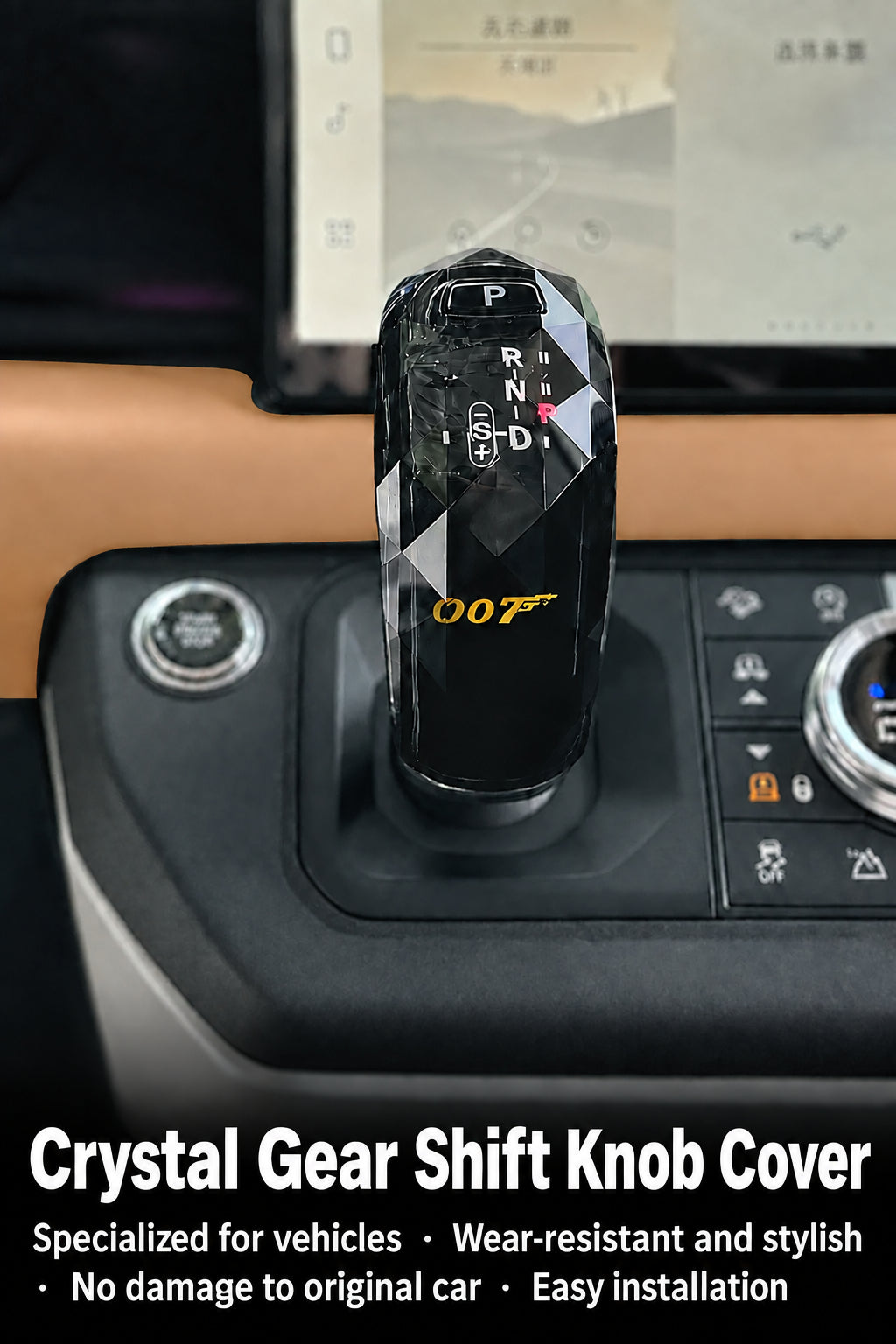 Compatible with 2020-2026 Defender 90/110/130 Crystal Gear Shift Knob Cover