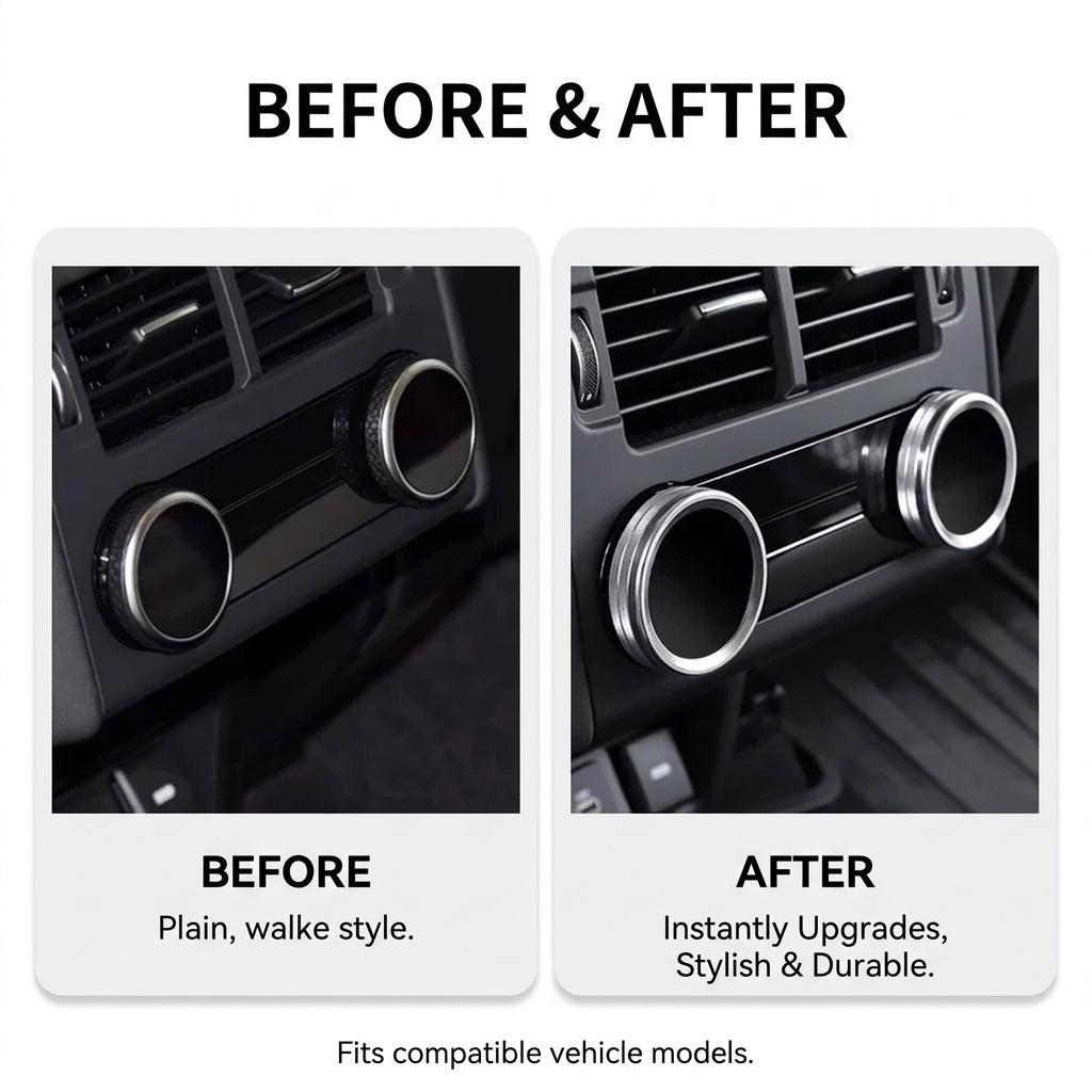 Discovery 5 (2021-2026) Center Console Knob Covers, Front & Rear AC and Volume Trim Rings