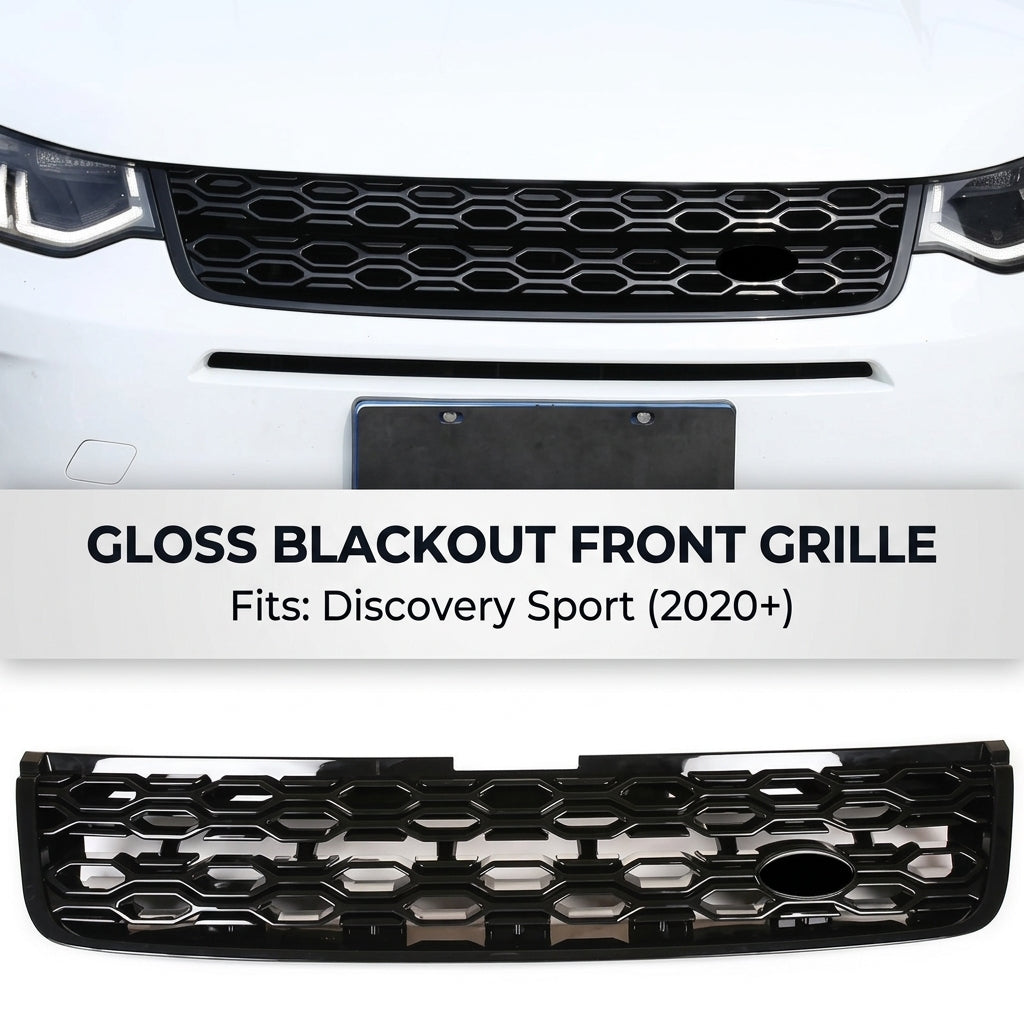 Compatible with 2020-2025 Discovery Sport Front and Rear Air Intake Grille Guards, Bright Black