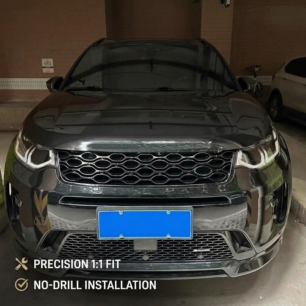 Compatible with 2020-2025 Discovery Sport Front and Rear Air Intake Grille Guards, Bright Black
