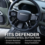 Product photo of Defender (2020-2026) Steering Wheel Button Trim Frame, Interior Accent Cover
