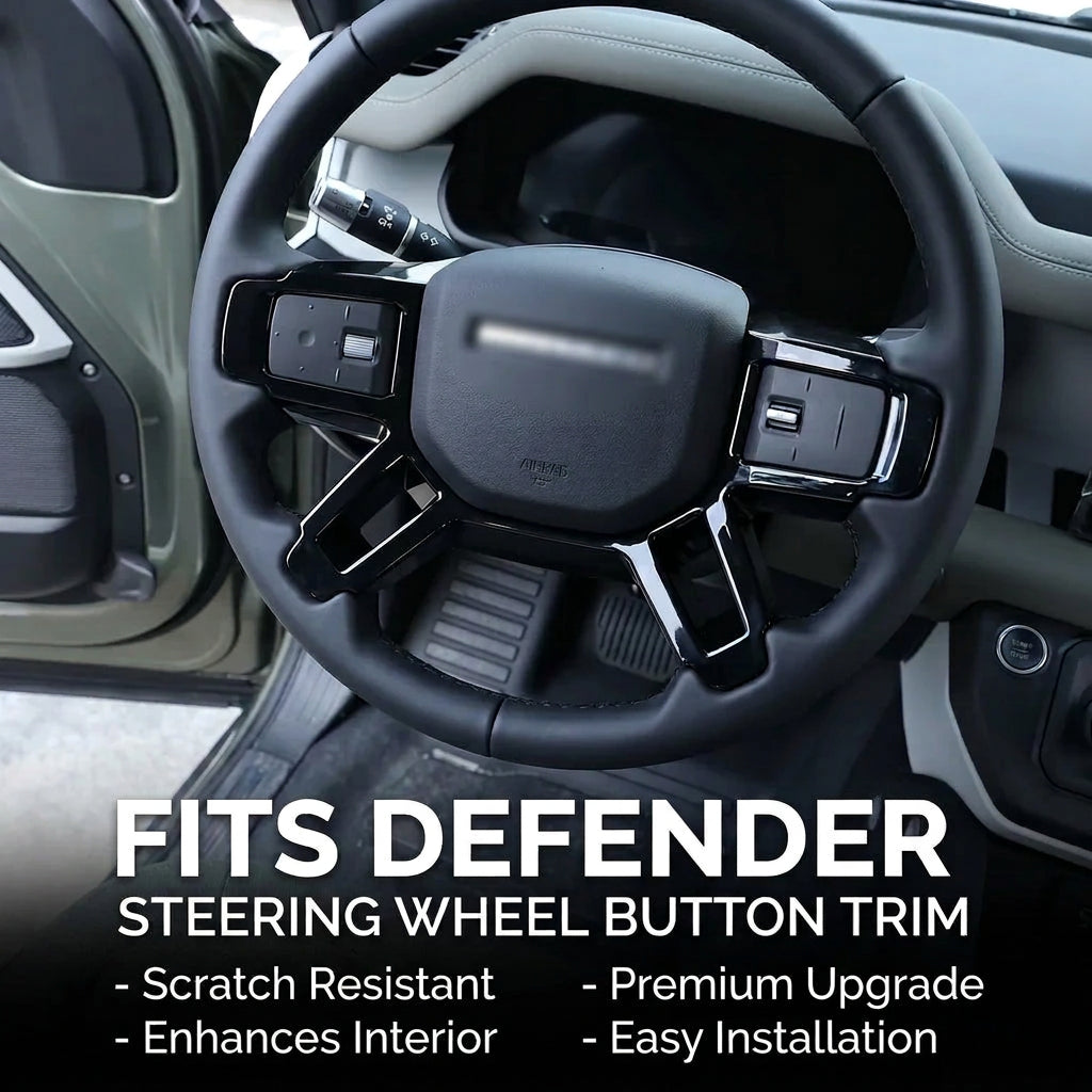 Product photo of Defender (2020-2026) Steering Wheel Button Trim Frame, Interior Accent Cover