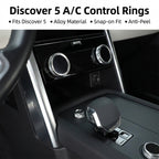 Discovery 5 (2021-2026) Center Console Knob Covers, Front & Rear AC and Volume Trim Rings