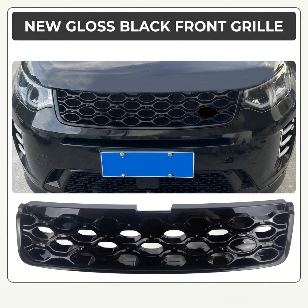 Compatible with 2020-2025 Discovery Sport Front and Rear Air Intake Grille Guards, Bright Black