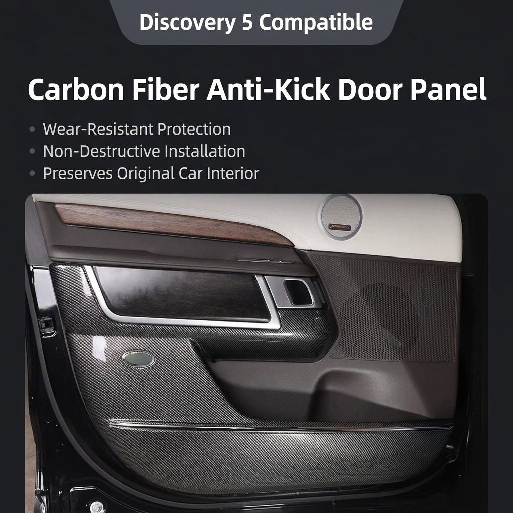 Compatible with 2017-2026 Discovery 5 Door Kick Panels, Carbon Fiber Pattern, 4 Pieces