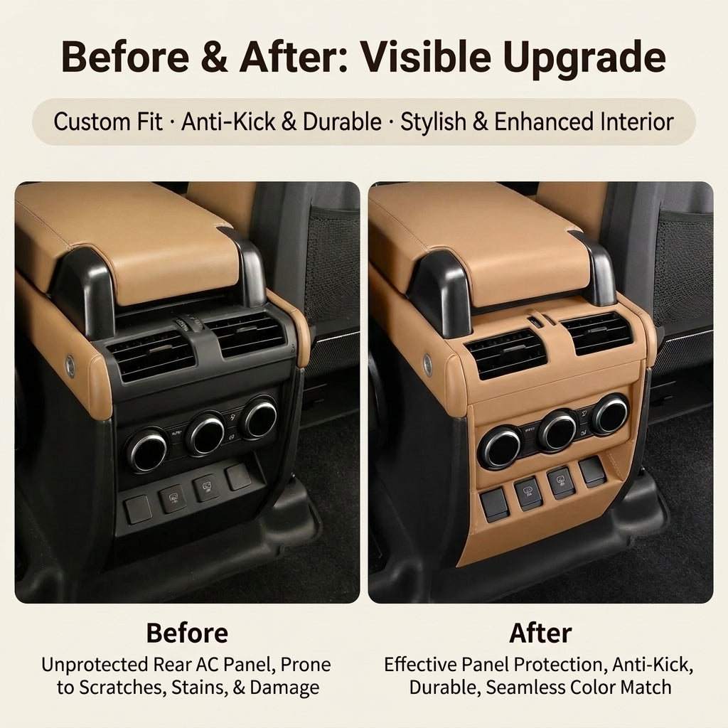 Additional product photo of Defender (2020-2026) Rear Air Vent Trim & Kick Plate, Leather-Look Interior Protection for 90