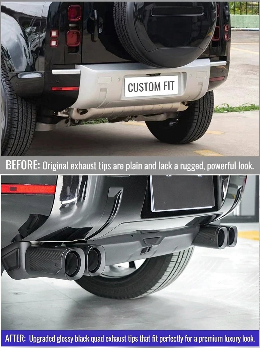 Additional product photo of 2020-2026 Defender 90/110/130 ZBLD Quad Exhaust Tip Covers