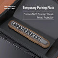 Product photo of Walnut Wood & Alloy Magnetic Temporary Parking Number Plate – Hidden Privacy Design