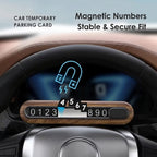 Additional product photo of Walnut Wood & Alloy Magnetic Temporary Parking Number Plate – Hidden Privacy Design