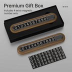 Additional product photo of Walnut Wood & Alloy Magnetic Temporary Parking Number Plate – Hidden Privacy Design