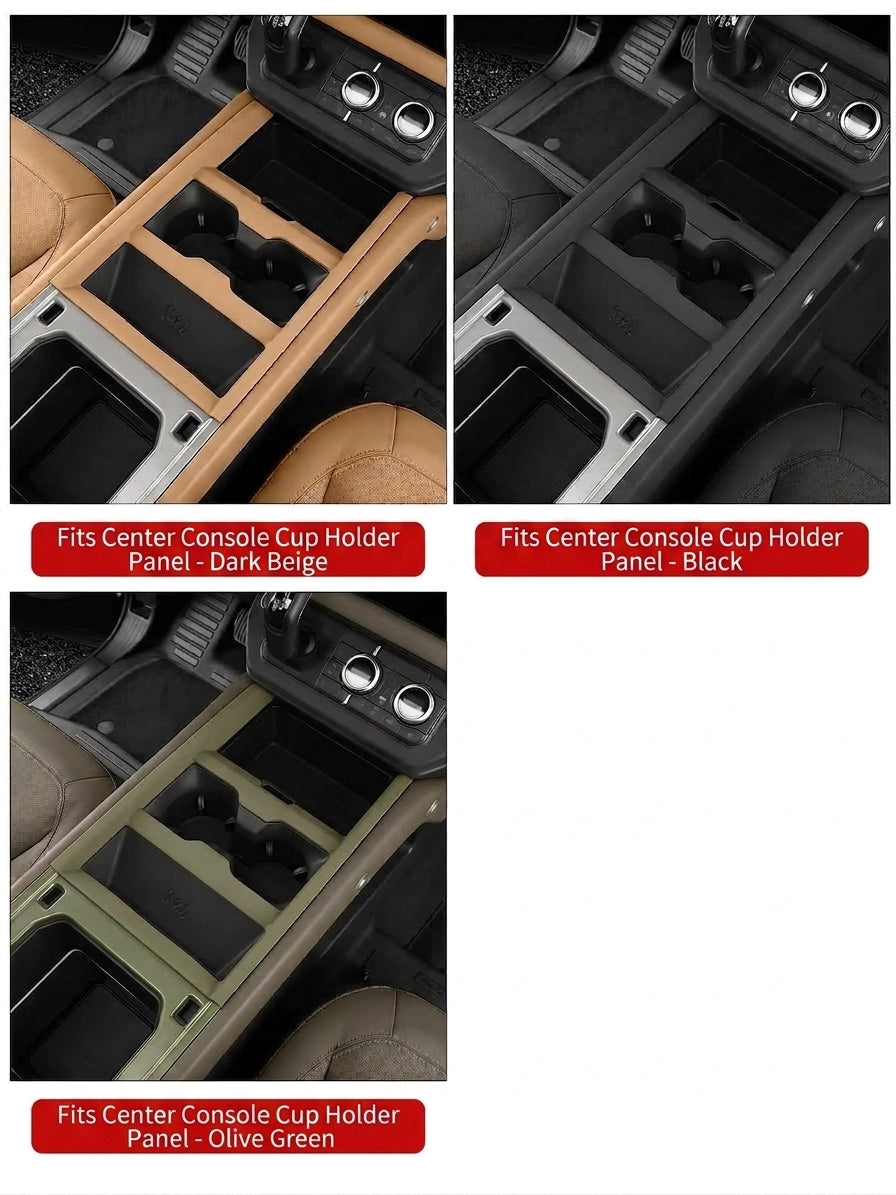 Additional product photo of Land Rover Defender 90/110/130 Center Console Cup Holder & Shifter Trim (2025–2026)
