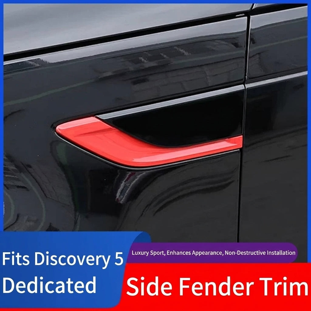 Discovery 5 (2017-2025) Side Fender Vent Trim, Shark Gill Panel in Sport Red or Piano Black