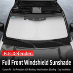 Product photo of Land Rover Defender 110 Custom-Fit Windshield Sunshade & UV Heat Shield (2020–2026)