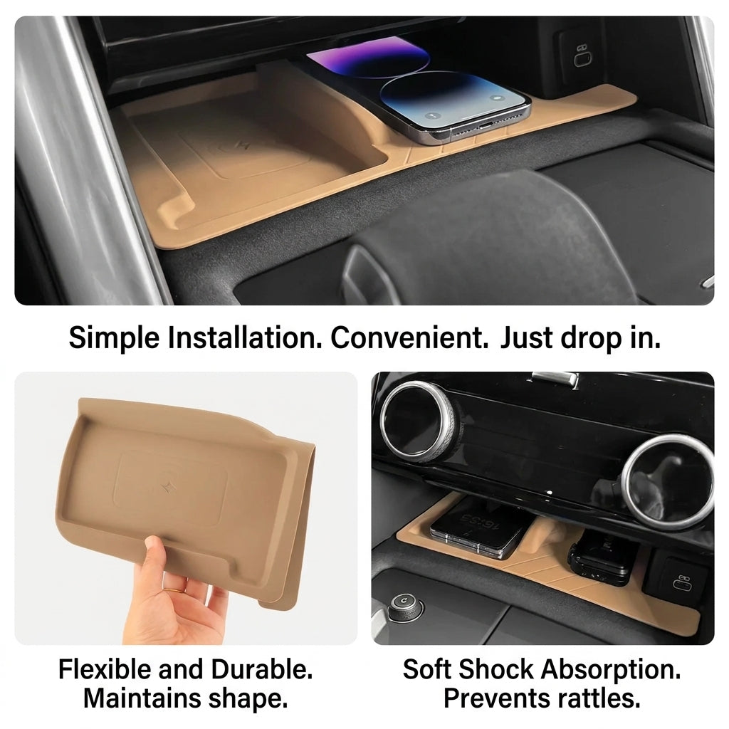 Additional product photo of Land Rover Discovery 5 Center Console Wireless Charging & Cup Holder Silicone Mat (2021–2026)